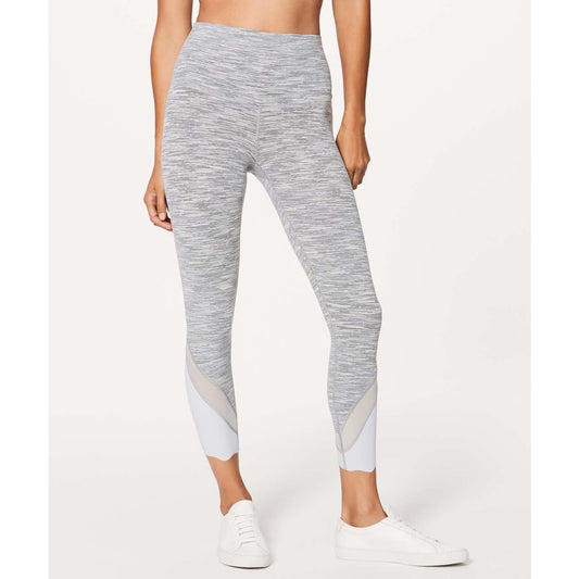 Lululemon Wunder Under Crop II Scallop 23" Wee Are From Space Silver Spoon Gray