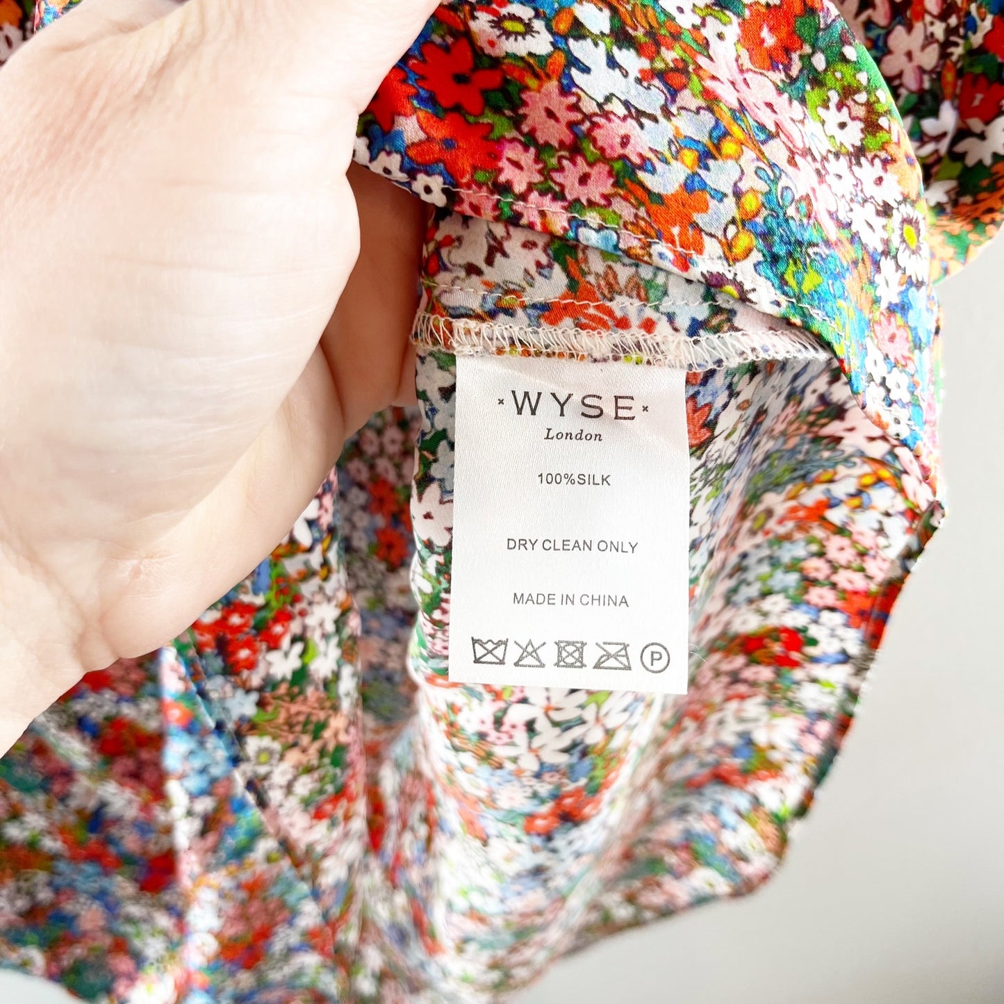 Wyse London Ella 100% Silk Floral Print High Waisted Midi Slip Skirt Multi 3
