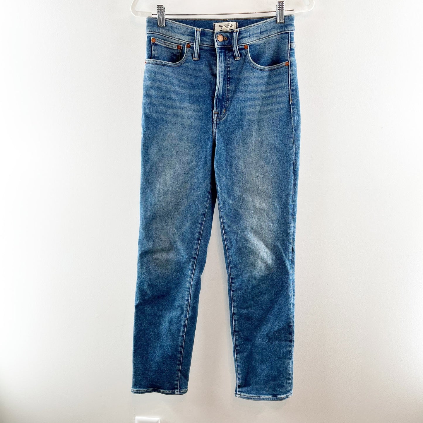 Madewell High Rise Perfect Vintage Straight Leg Ankle Jeans Blue 28