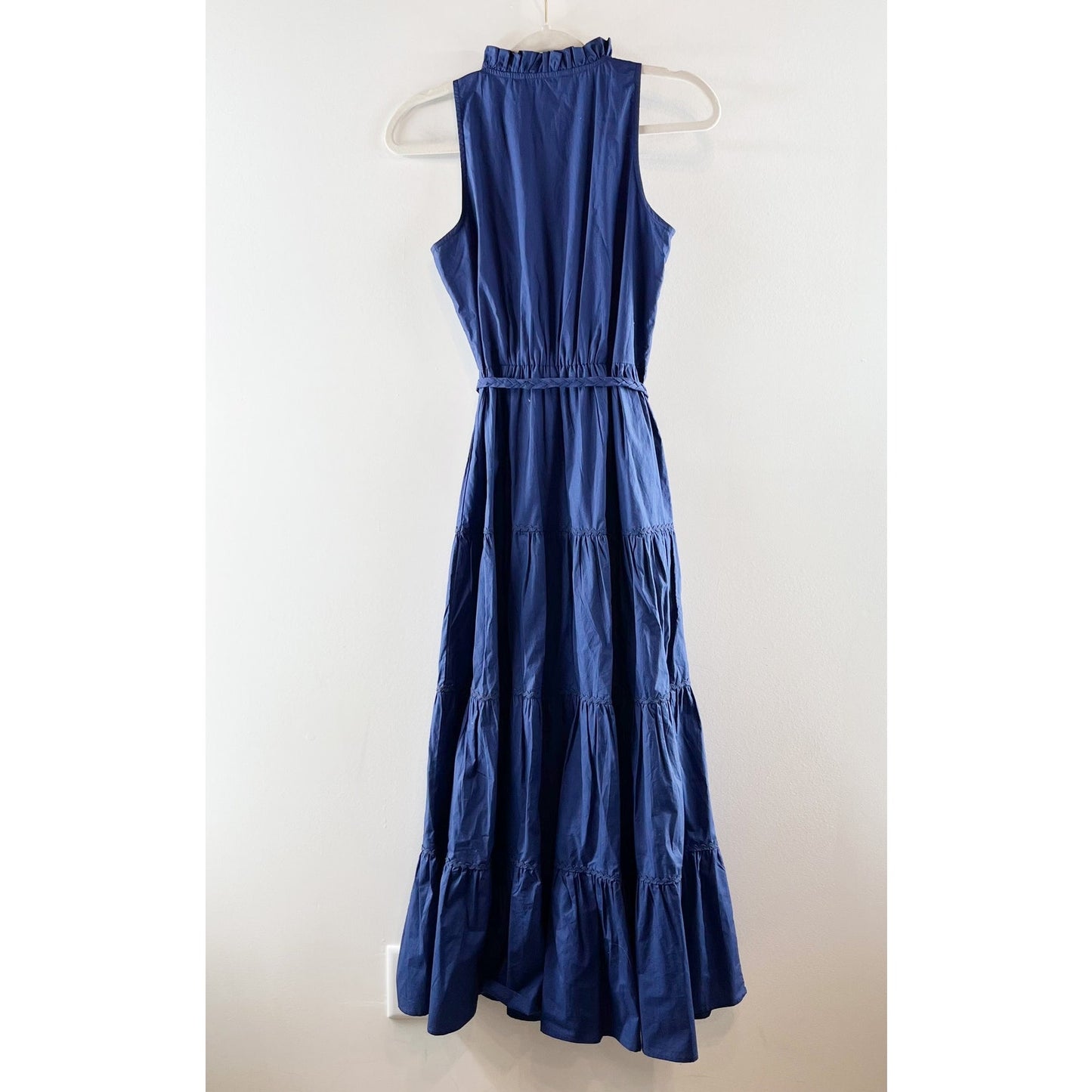 Mahi Gold Sleeveless Bowline Poplin Maxi Dress Navy Blue Small