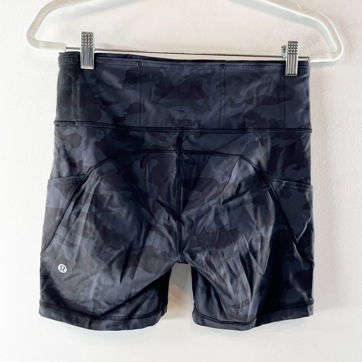 Lululemon Fast and Free Bike Short 6" Heritage 365 Camo Deep Coal Multi Blue 8