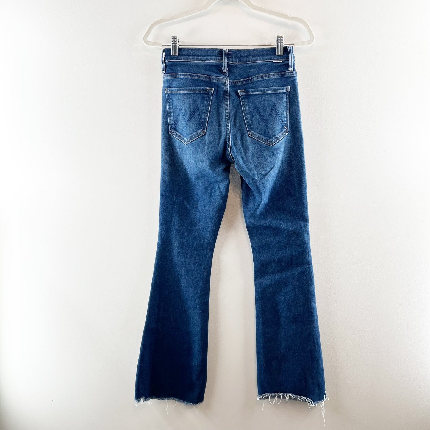 Mother The Weekender Mid-Rise Frayed Hem Denim Flare Jeans Home Movies 27