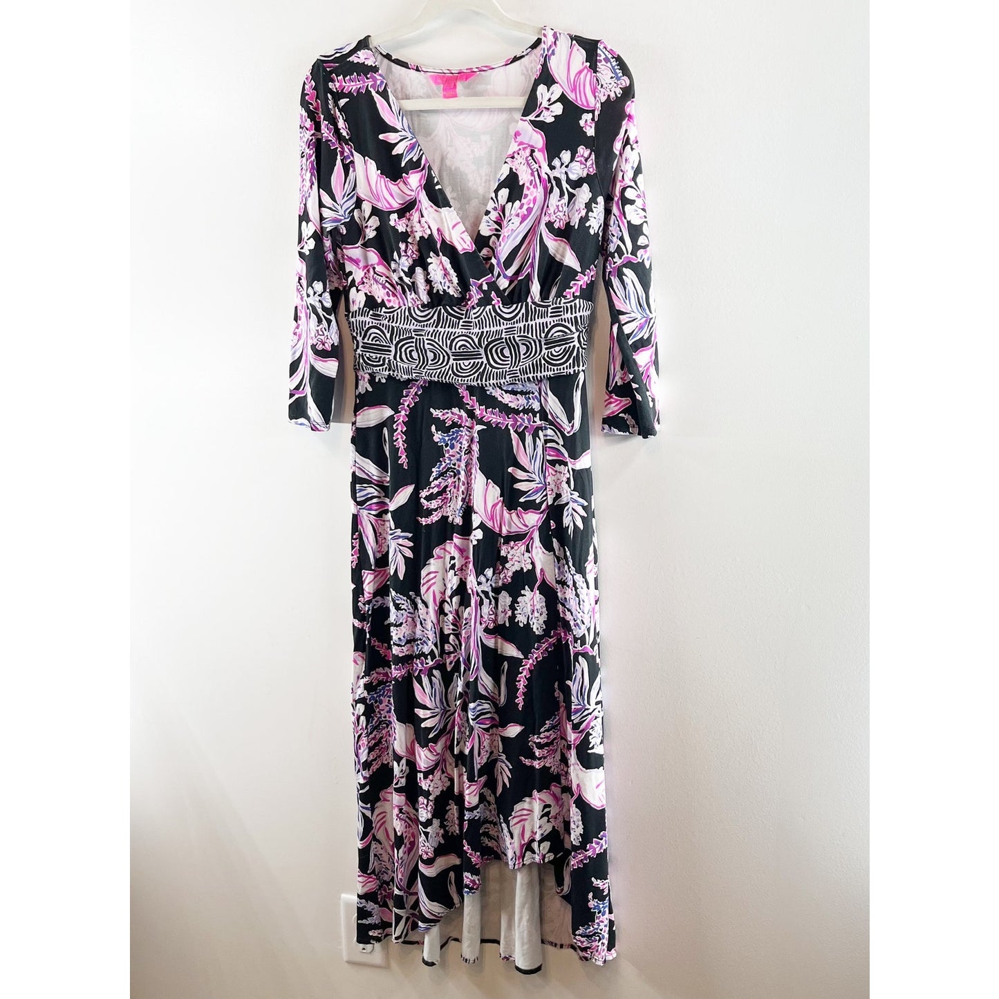 Lilly Pulitzer Fleuris Midi Dress Onyx Wild Within Floral Medium