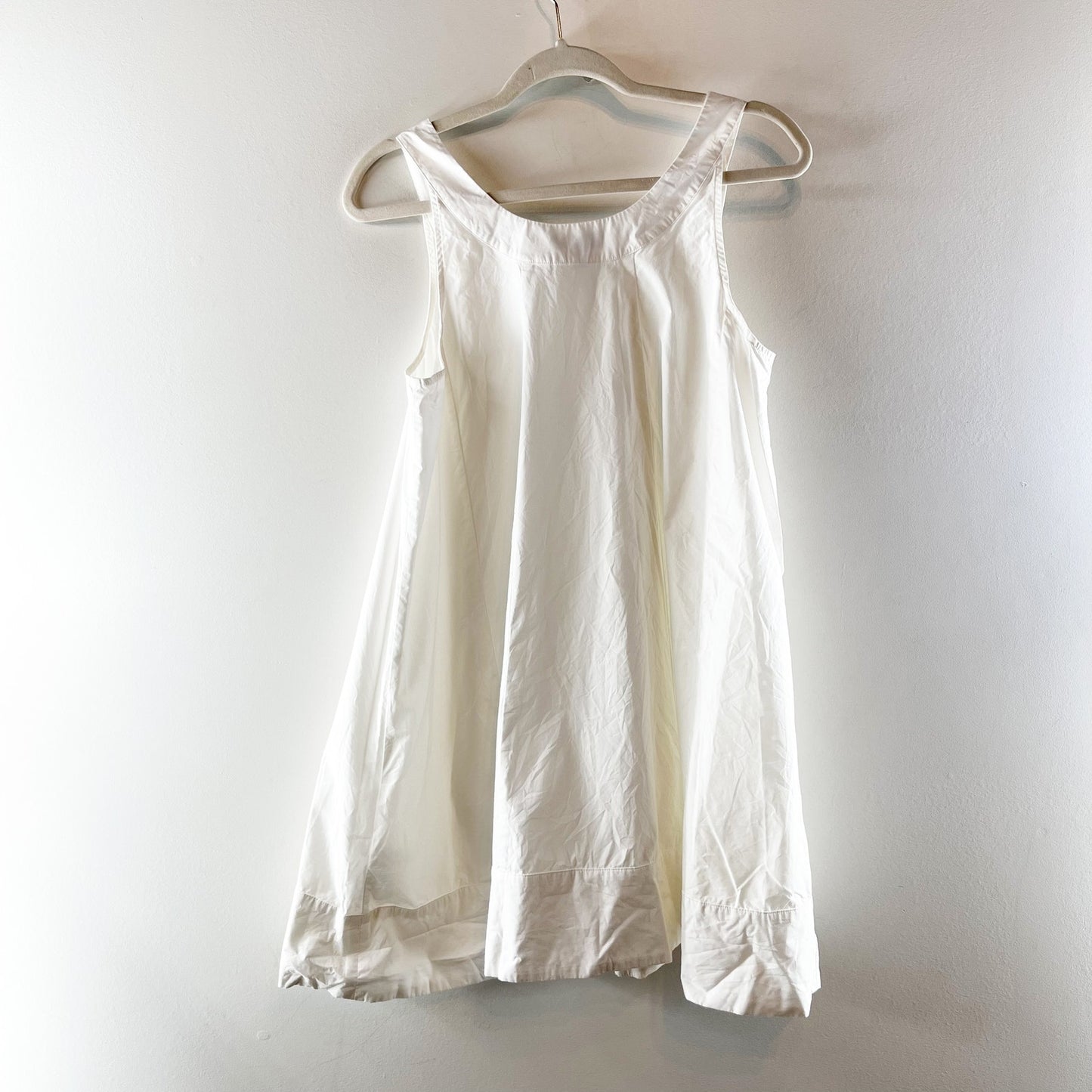 J.Crew Scoopneck Shift Dress in Cotton Poplin White Small