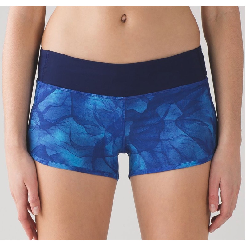 Lululemon Speed Shorts 2 1/2" Mini Midnight Tulle Multi Hero Blue 6