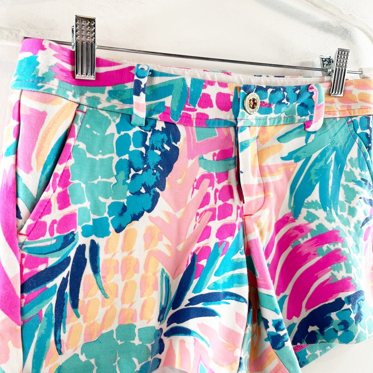 Lilly Pulitzer Callahan Chino Shorts Tropical Leaf Print Multicolor 2