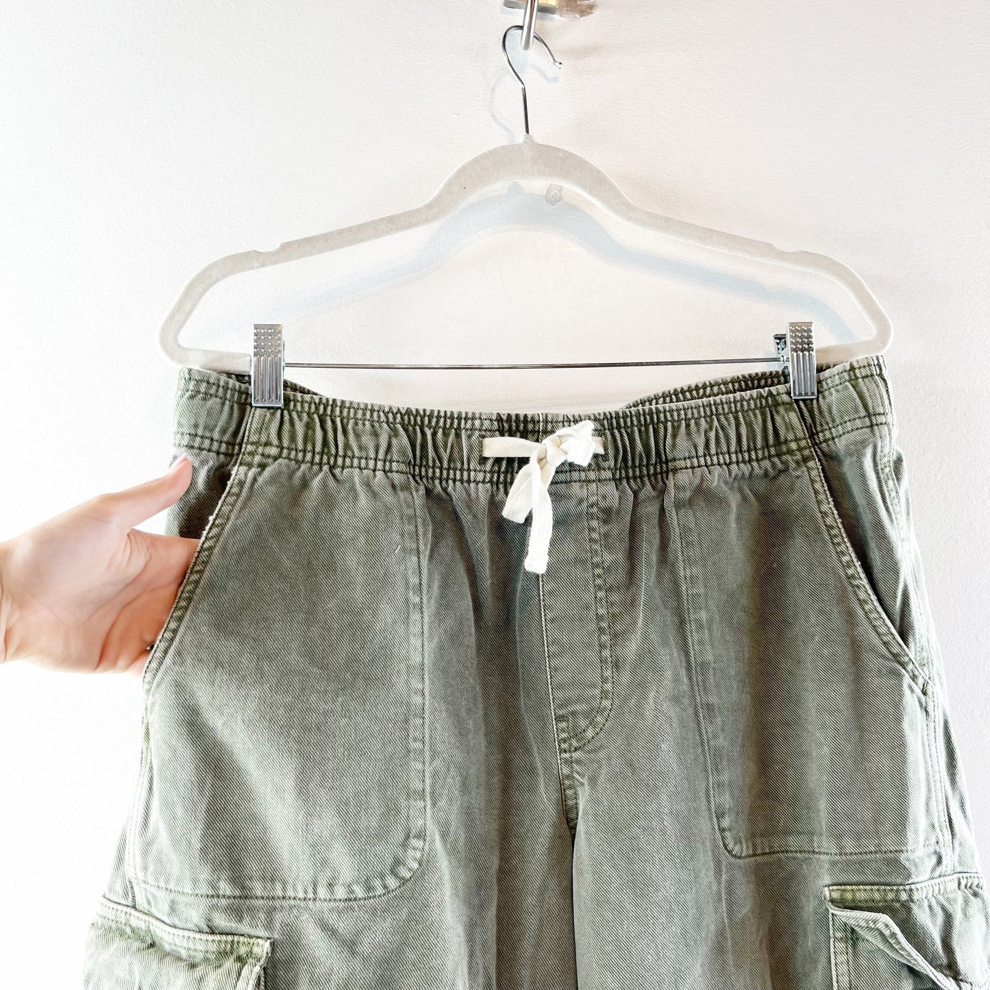 GAP Easy Jean High Rise Cargo Cotton Ankle Pants Green Large