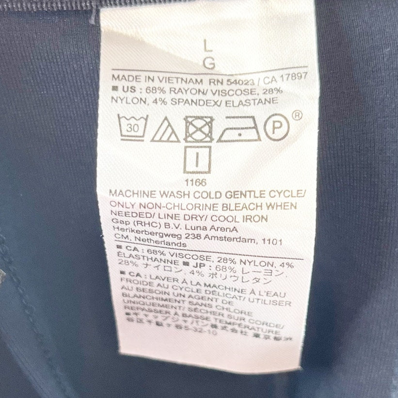 Banana Republic Bootcut Cropped Ponte Pull On Pants Preppy Navy Blue Large P
