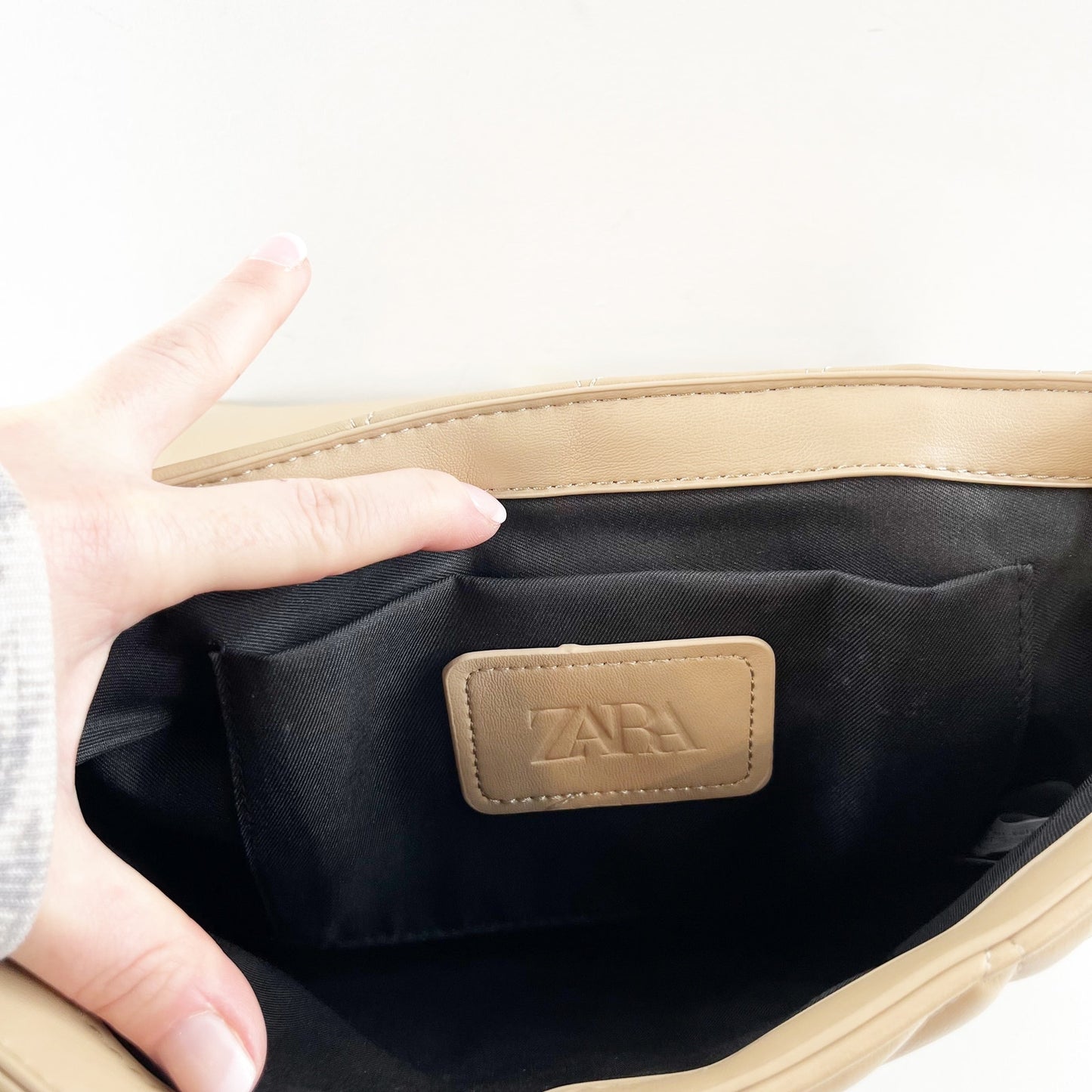 Zara  Quilted City Shoulder Bag with Removable Gold Chain Strap in Toasted Brown
