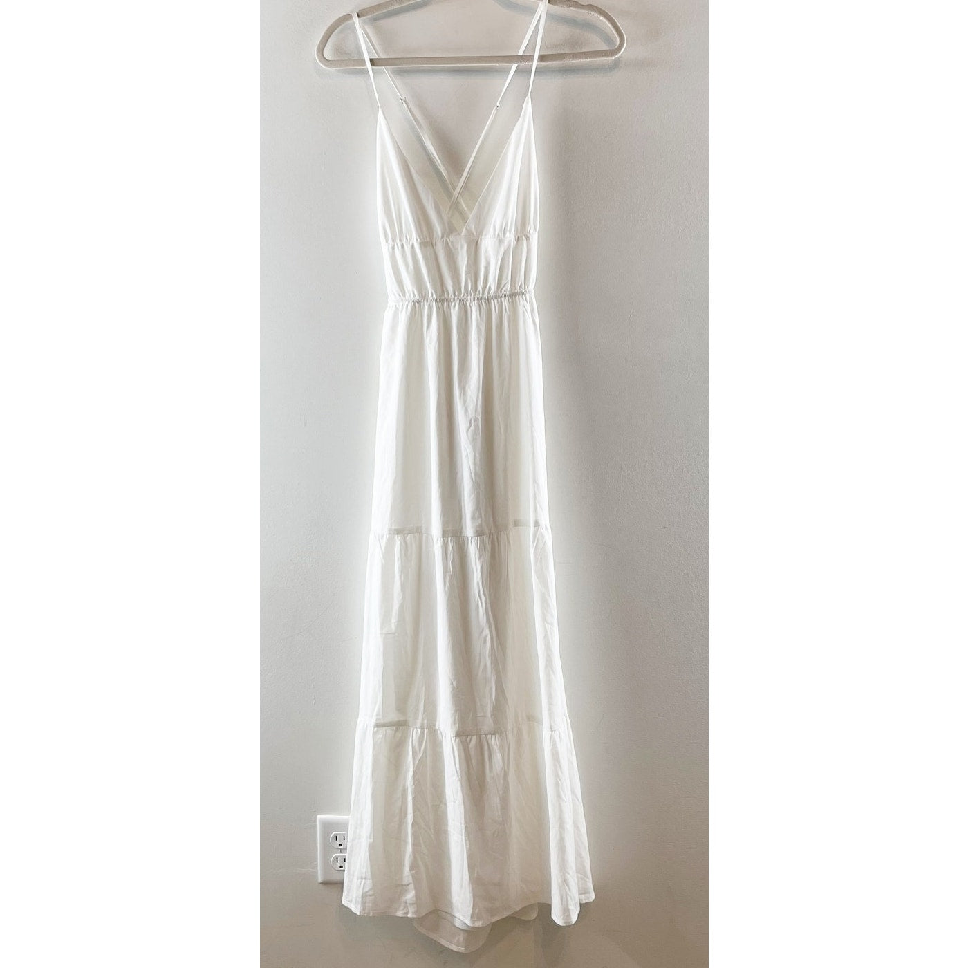 Princess Polly Mckew Sleeveless Crossback Tiered Maxi Dress White 8