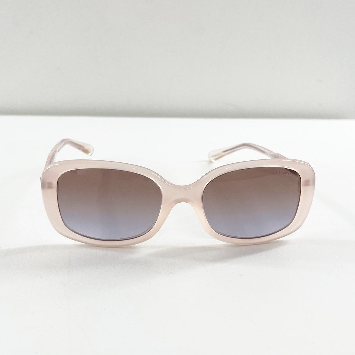 Coach Acrylic Purple Gradient Rectangle Sunglasses Milky Pink