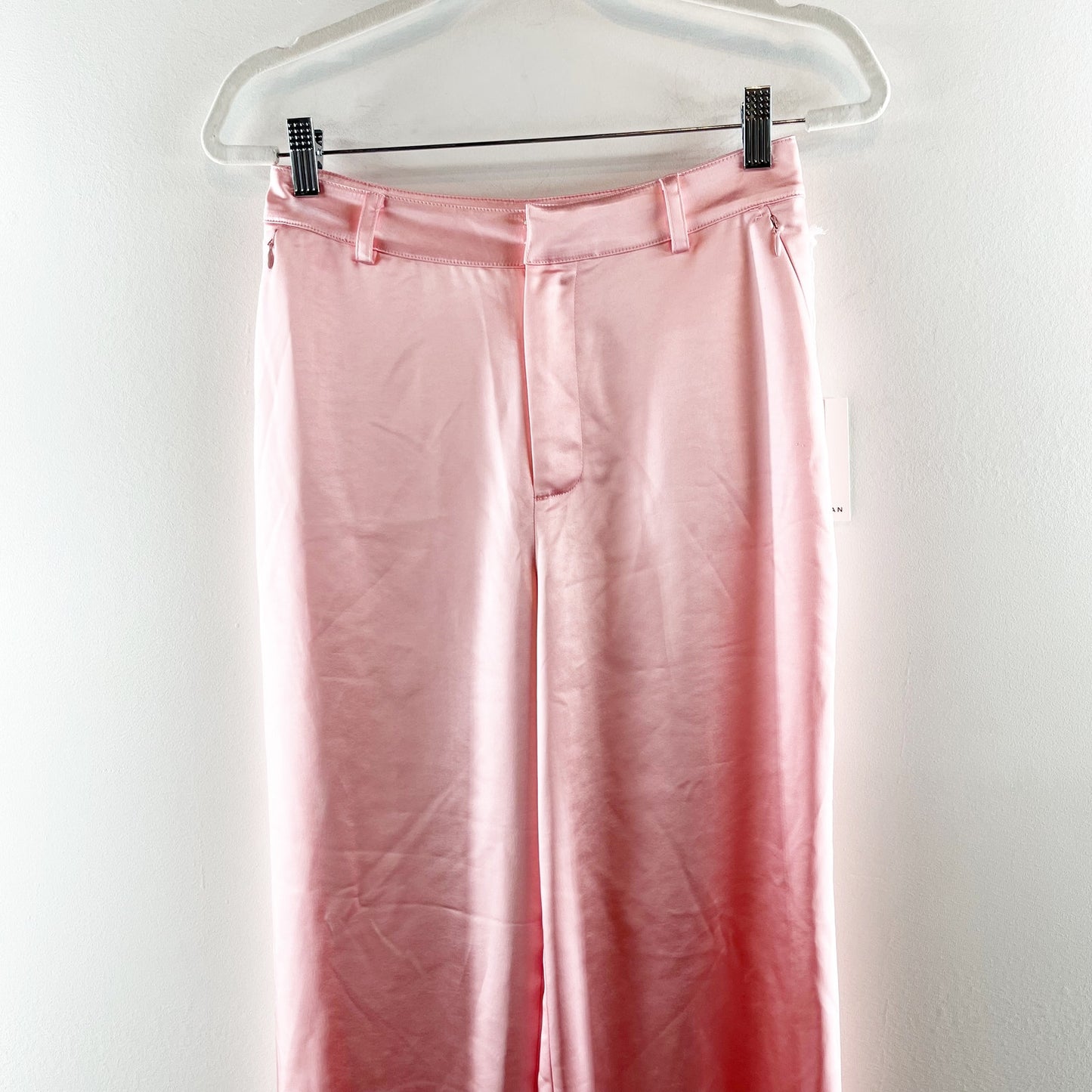Good American High Rise Satin Trouser Pants Bubble Pink 0 / 25