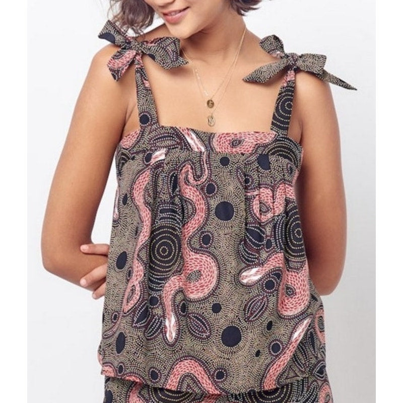 Corey Lynn Calter Anthropologie Macy Cotton Poplin Tank Top Black Pink XS