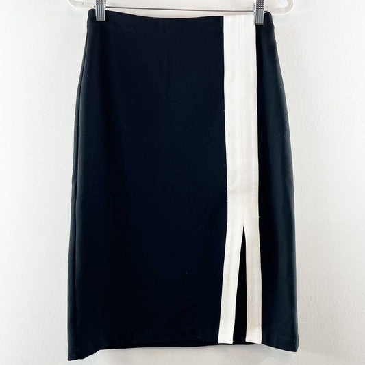 Maeve by Anthropologie Two-Tone High Waisted Midi Pencil Skirt Black / White S