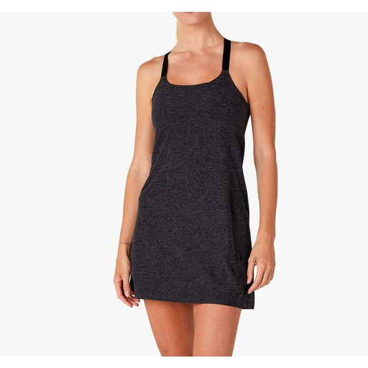 Beyond Yoga Spacedye Move It Tennis Mini Dress Black Charcoal Gray Small