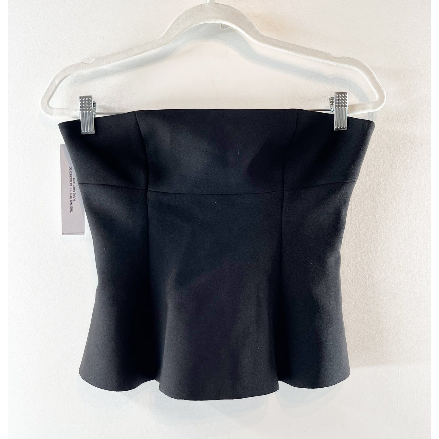 Princess Polly Baudelaire Strapless Peplum Hem Corset Top Black 6