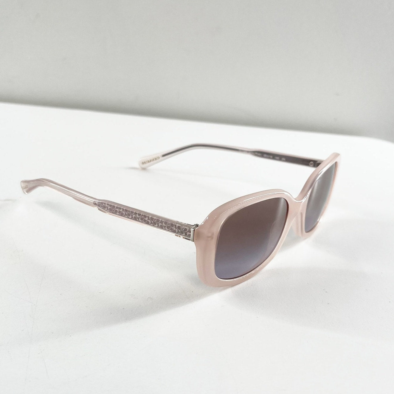 Coach Acrylic Purple Gradient Rectangle Sunglasses Milky Pink