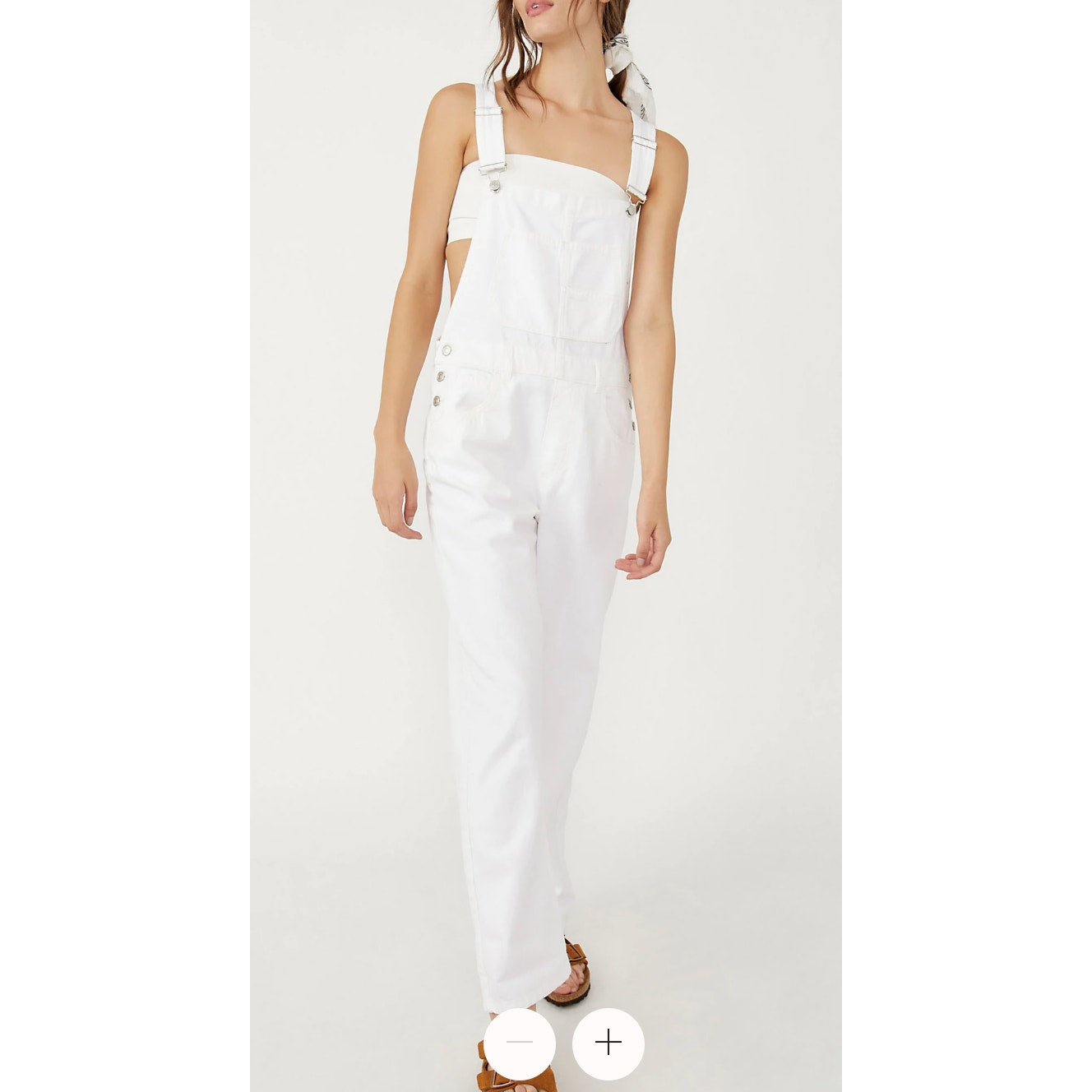 Free People Ziggy Denim Bib Overalls White XS