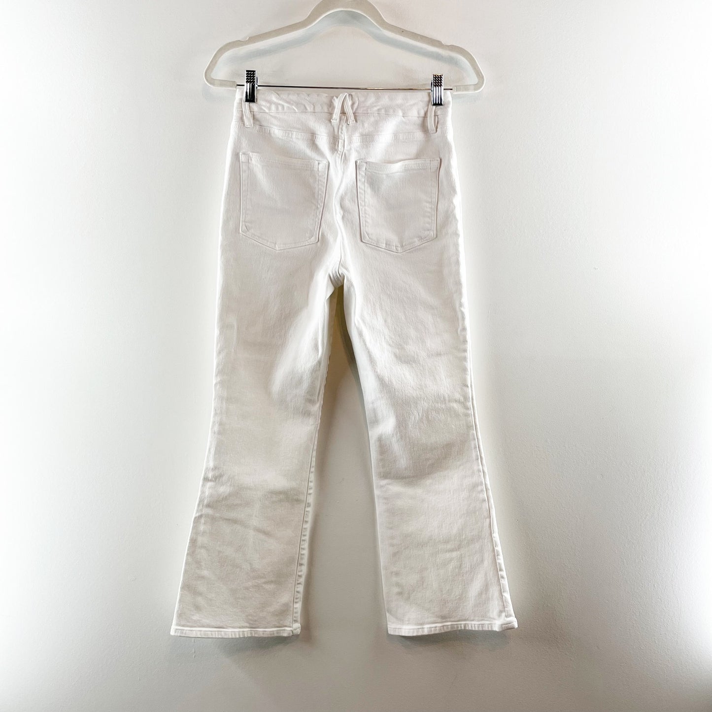 Good American Good Legs High Waisted Cropped Mini Bootcut Jeans White 6 / 28