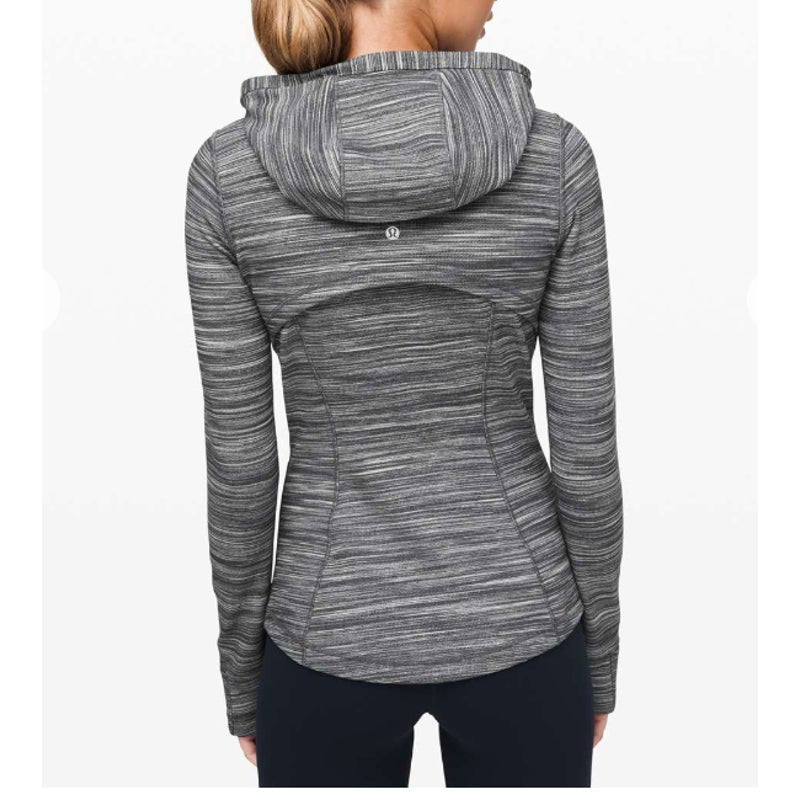 Lululemon Hooded Define Full Zip Jacket Nulu Heathered Black Gray 6