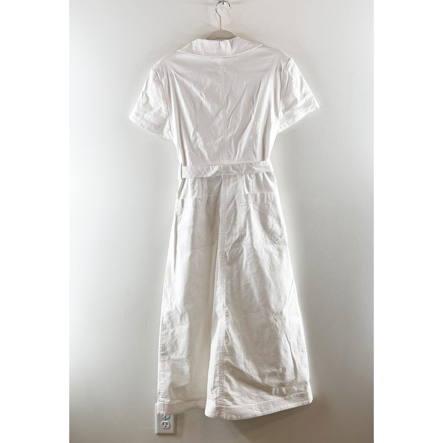 Maeve by Anthropologie The Colette Short Sleeve Wrap Midi Dress White Medium
