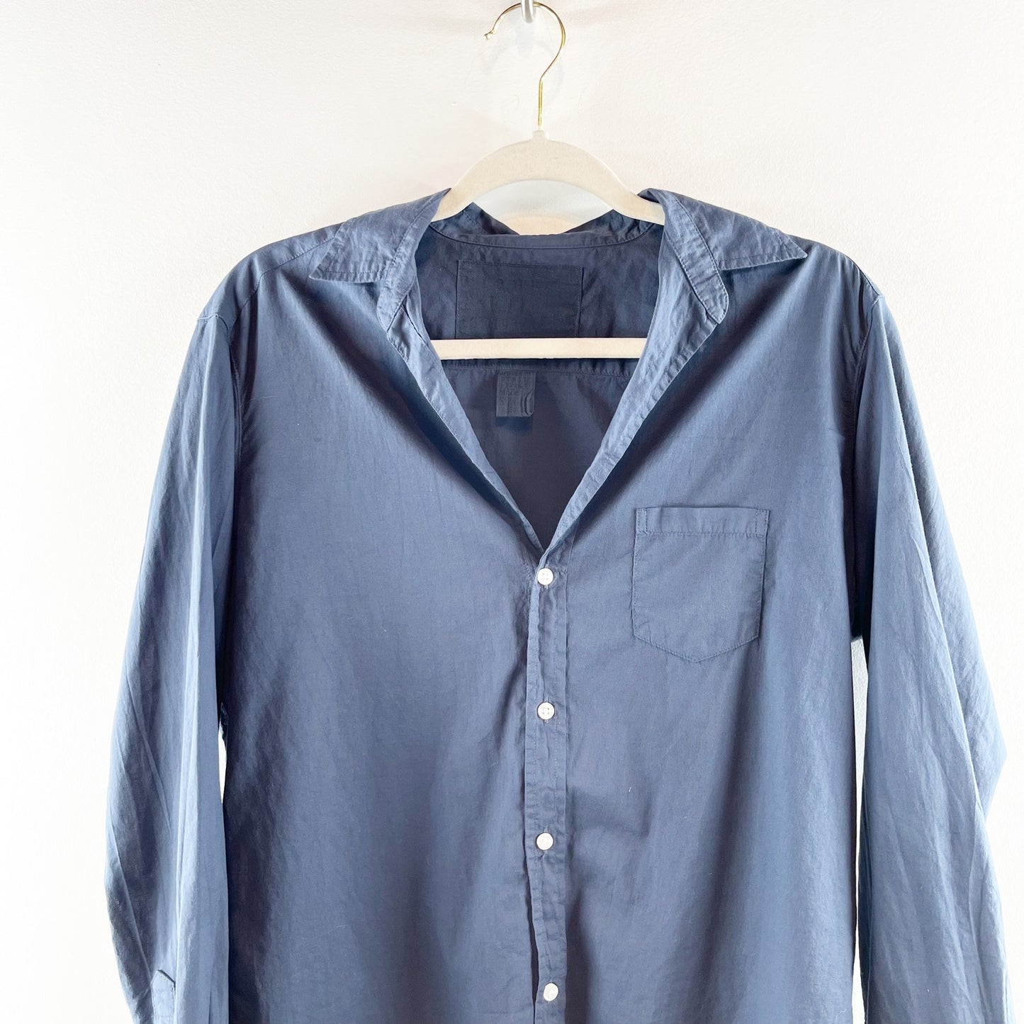 Frank & Eileen "Eileen" Cotton Button Up Shirt Blouse Blue Small