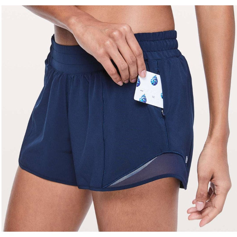Lululemon Hotty Hot Running Shorts II Long 4" True Navy Blue 6