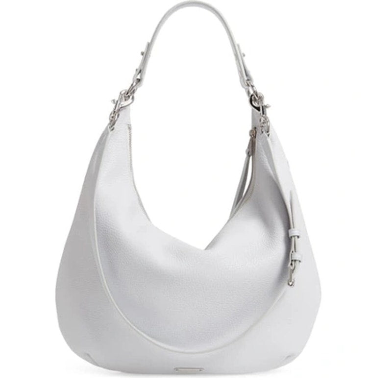 Rebecca Minkoff Michelle Leather Medium Shoulder Hobo Handbag White