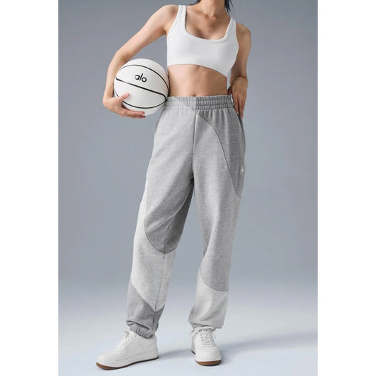 Alo Yoga Make Waves High Rise Jogger Sweatpants Gray Heather XXS