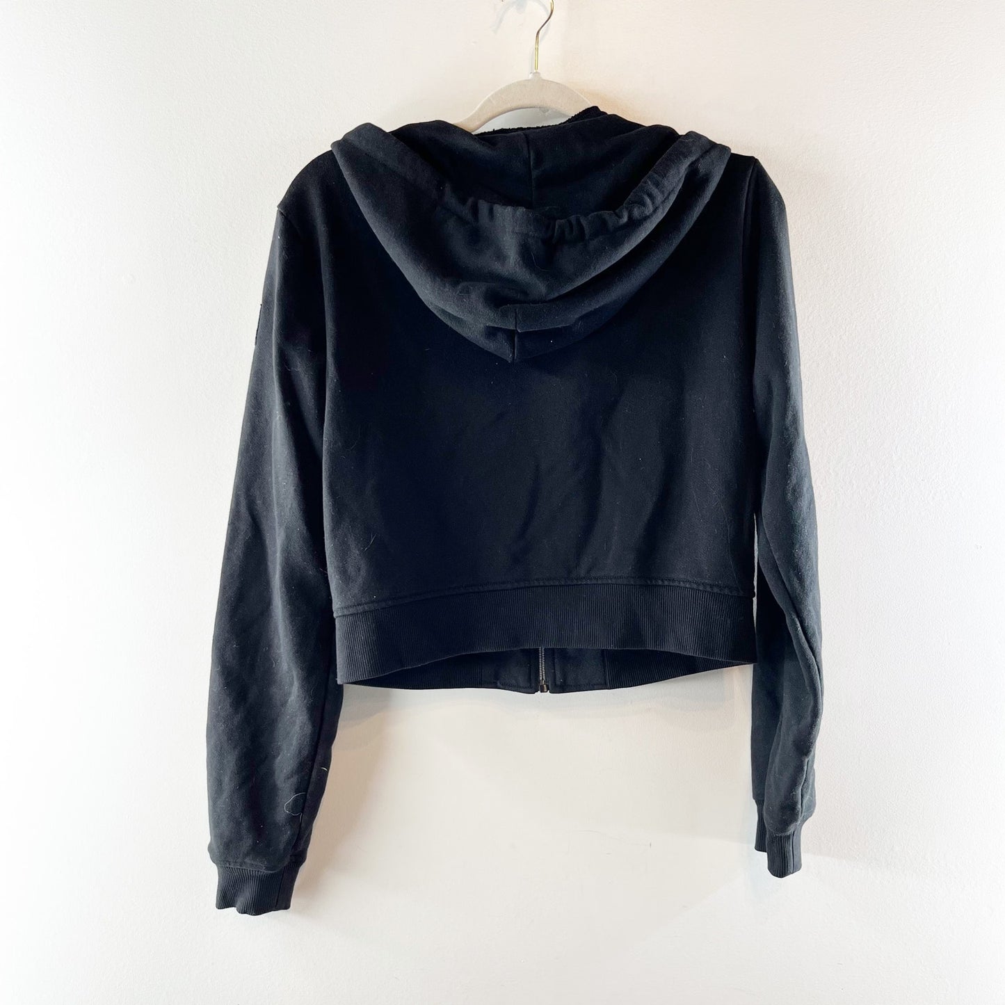 Alo Yoga Long Sleeve Routine Full Zip Cropped Hoodie Sweatshirt Black Small