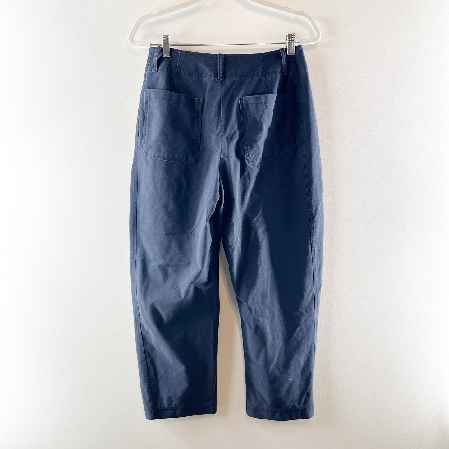 Athleta Skyline High Waisted Weekend Barrel Leg Trouser Pants Navy 8