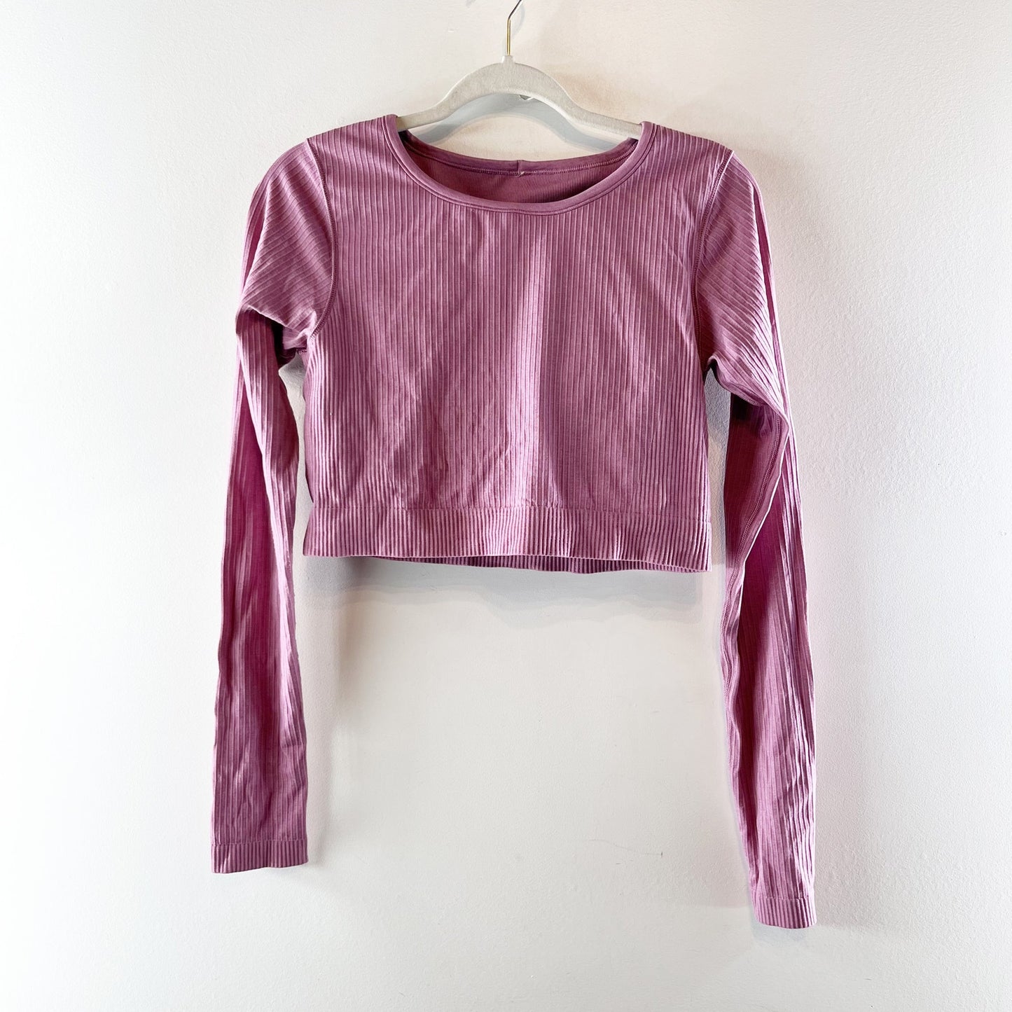 Lululemon Ebb to Street Long Sleeve Cropped Shirt Velvet Dust Purple Pink 10