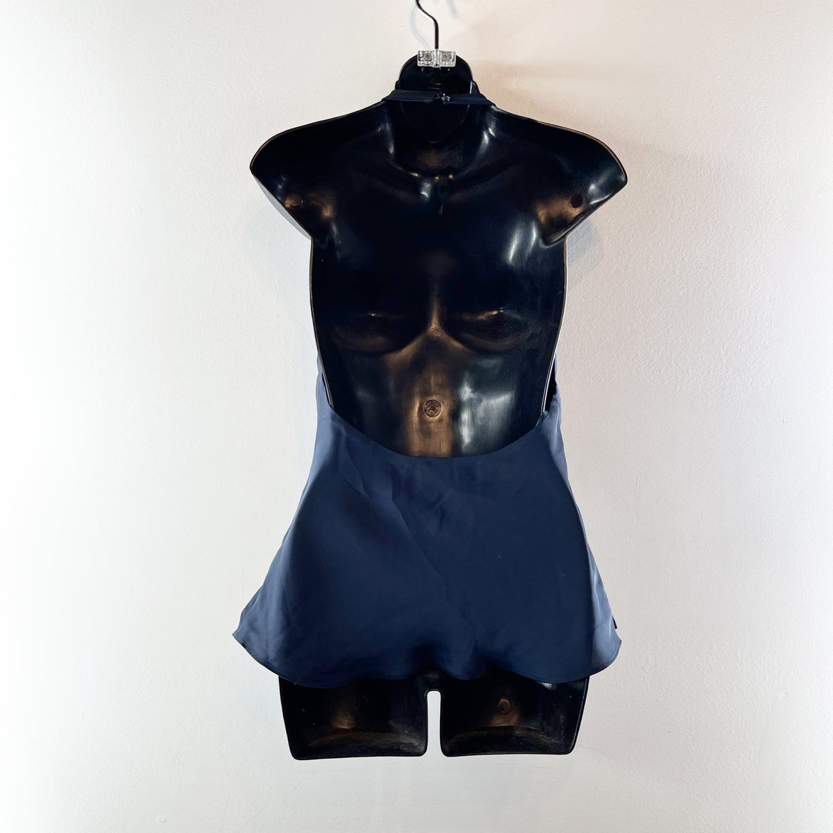 Aritzia Audience High Neck Halter Satin Tank Top Admiral Navy Blue 4