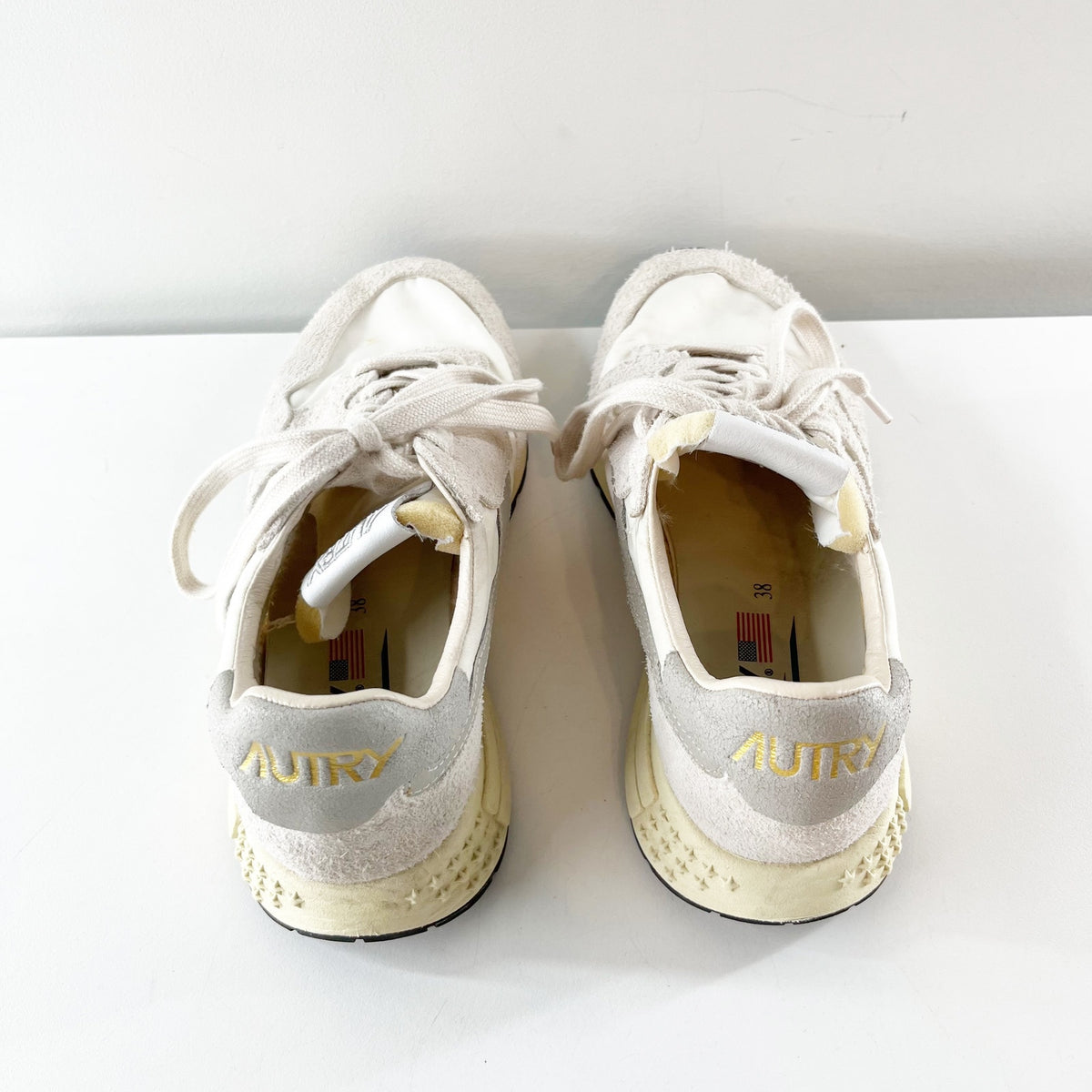 Autry Reelwind Low Top Lace Up Sneakers Shoes White Natural 38