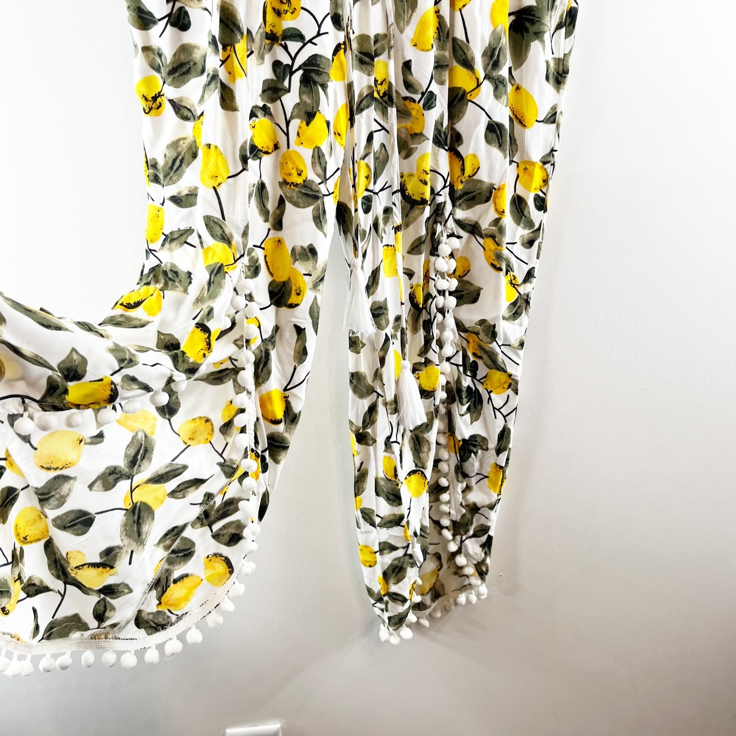 Solitaire Swim Lemon Print Pull On Beach Pants Yellow Green Large