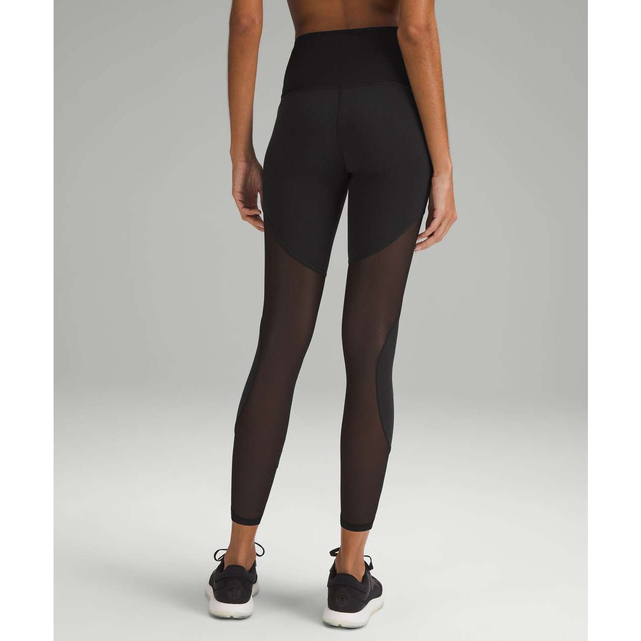 Lululemon Wunder Train Mesh Panel High-Rise Tight Leggings 25" Black 6