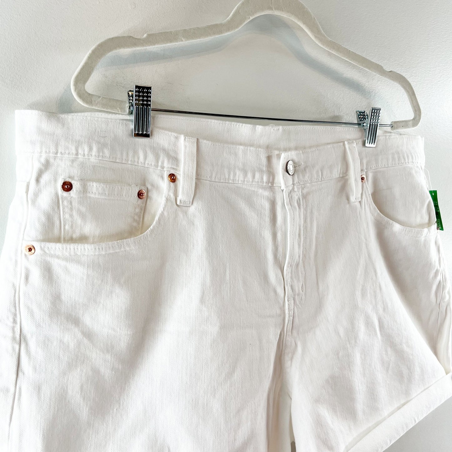 GAP Mid Rise 5" Girlfriend Denim Jean Shorts White 20