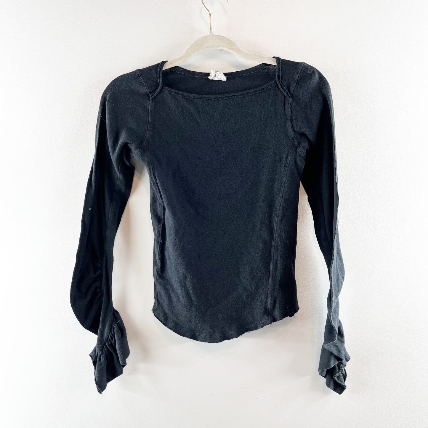 Free People We The Free Boundary Long Sleeve Layering Top Black Small
