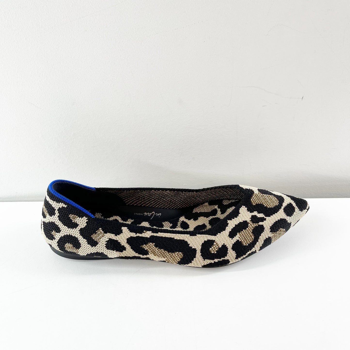 Rothy's The Point Animal Print Slip On Knit Ballet Flats Desert Cat Leopard 9.5