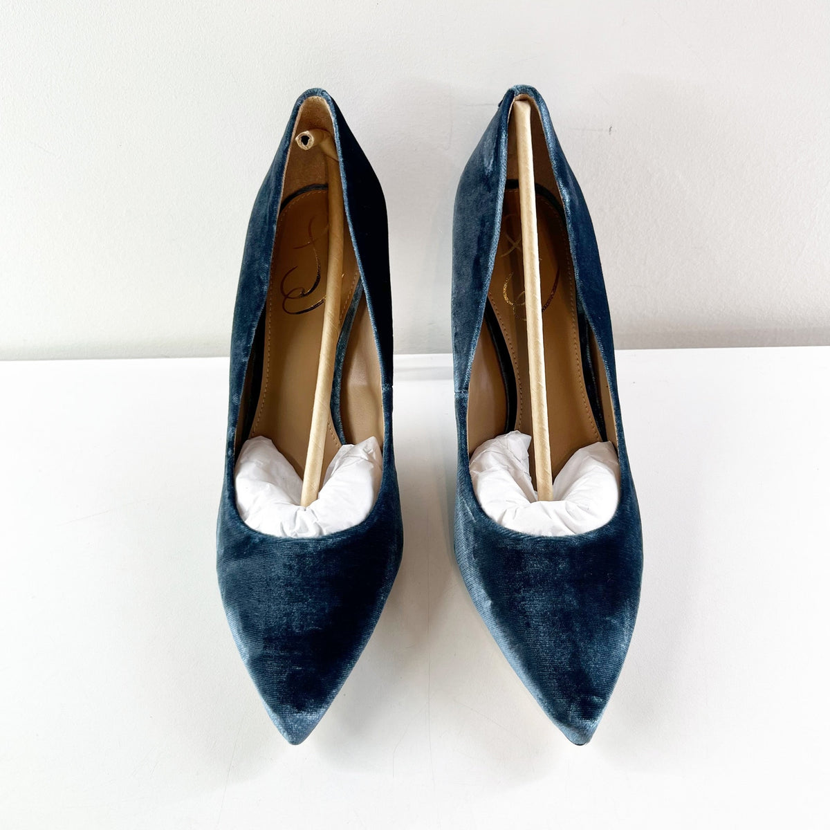 Sam Edelman Hazel Velvet Pointed Toe Stiletto Heel Pumps Deep Sapphire Blue 8