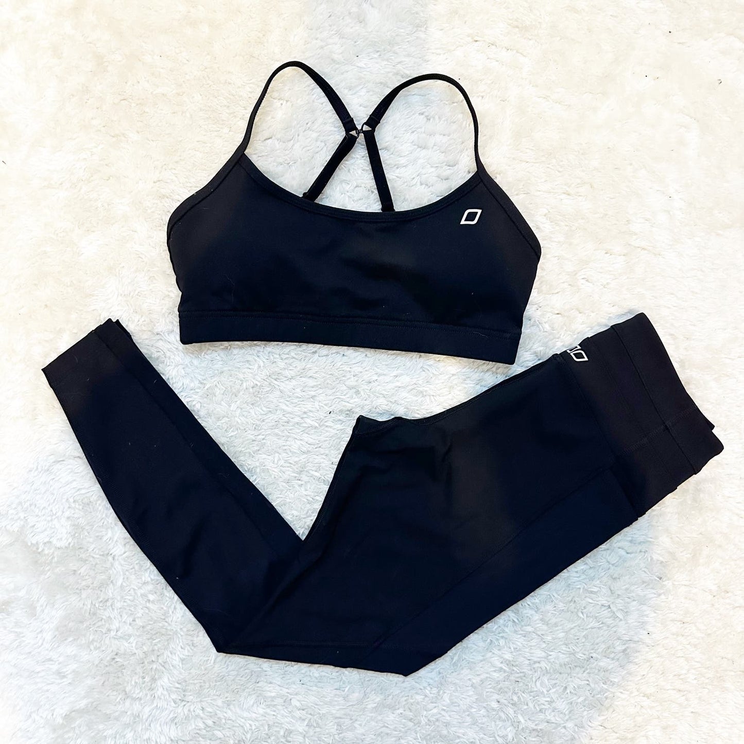 Lorna Jane Active Sports Bra Leggings Matching 2 Piece Set Black XS / S