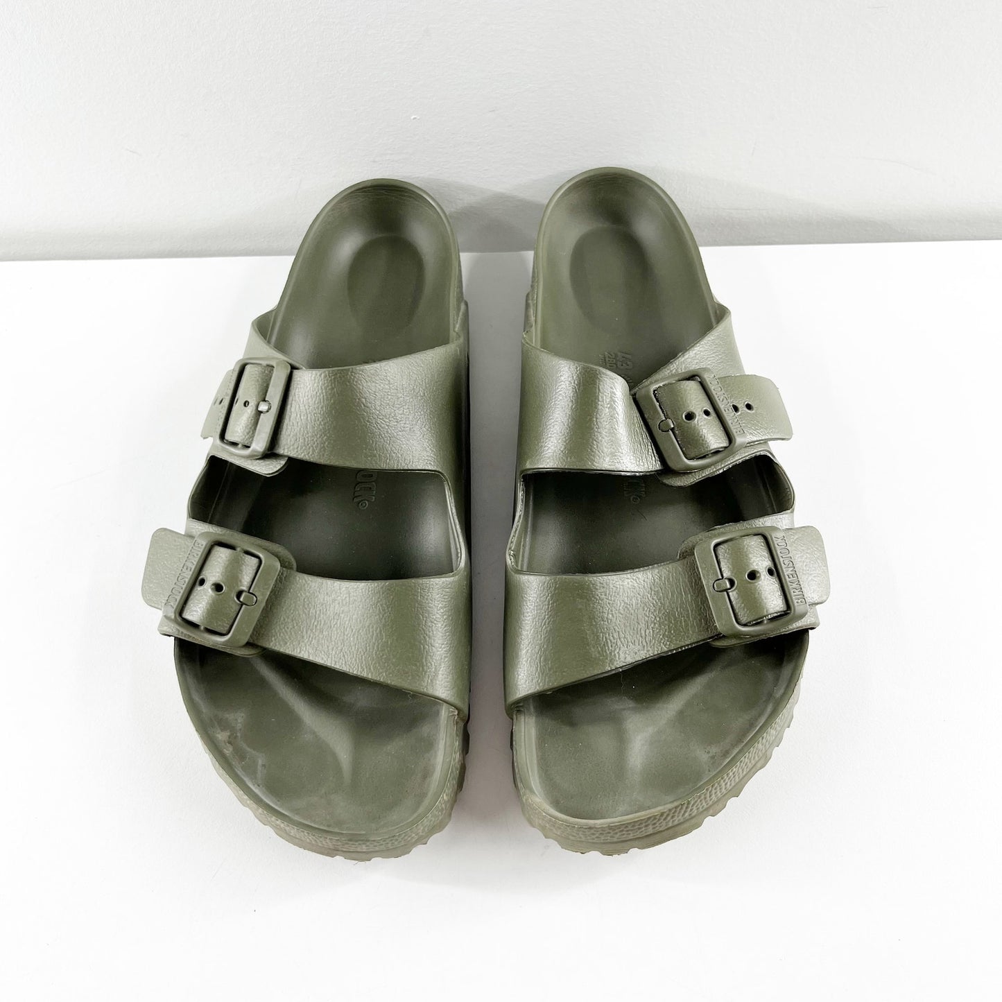 Birkenstock Arizona Double Buckle EVA Sandals in Khaki Green W 12 / M 10