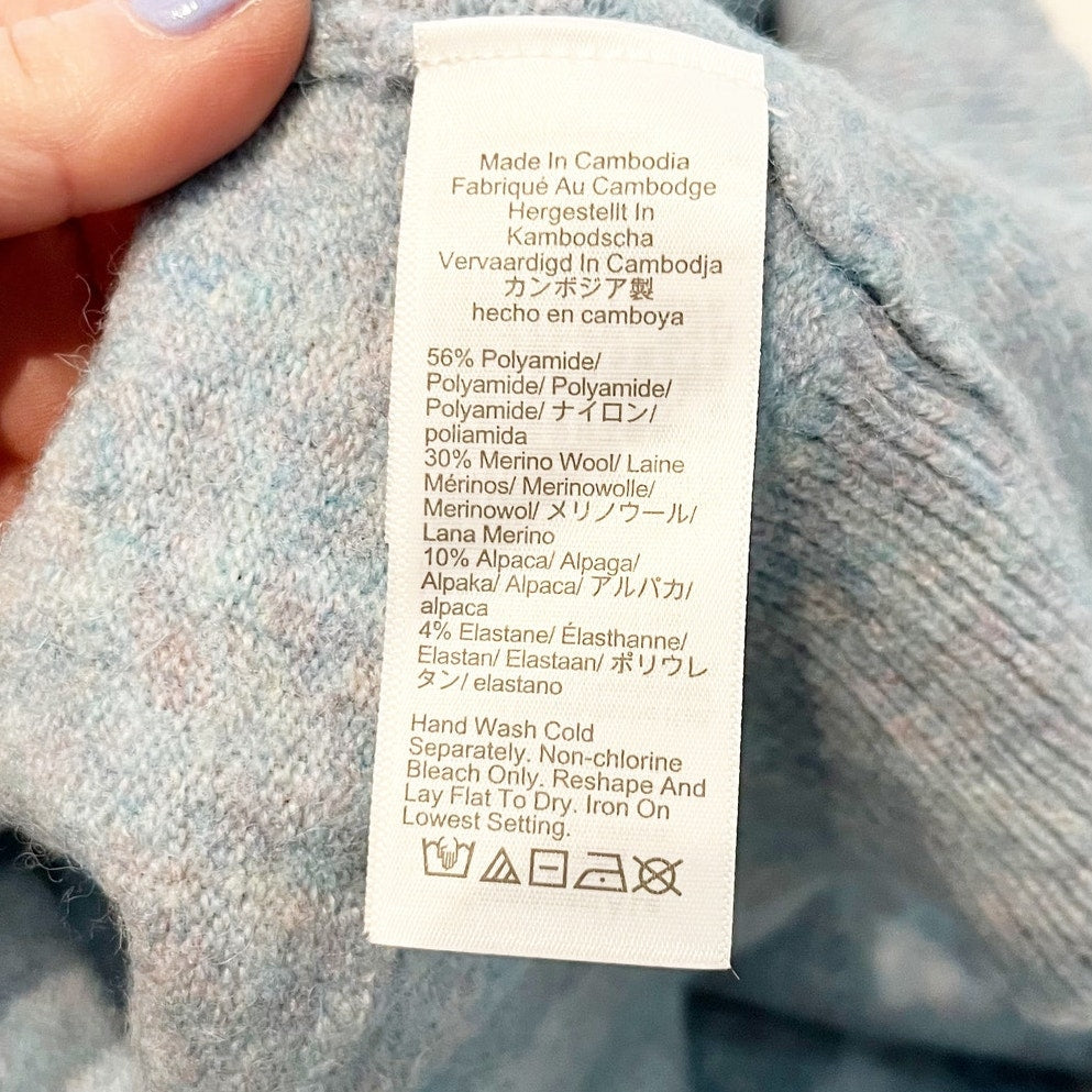 J. Crew Rollneck Long Sleeve Wool Blend Sweater Blue XXL