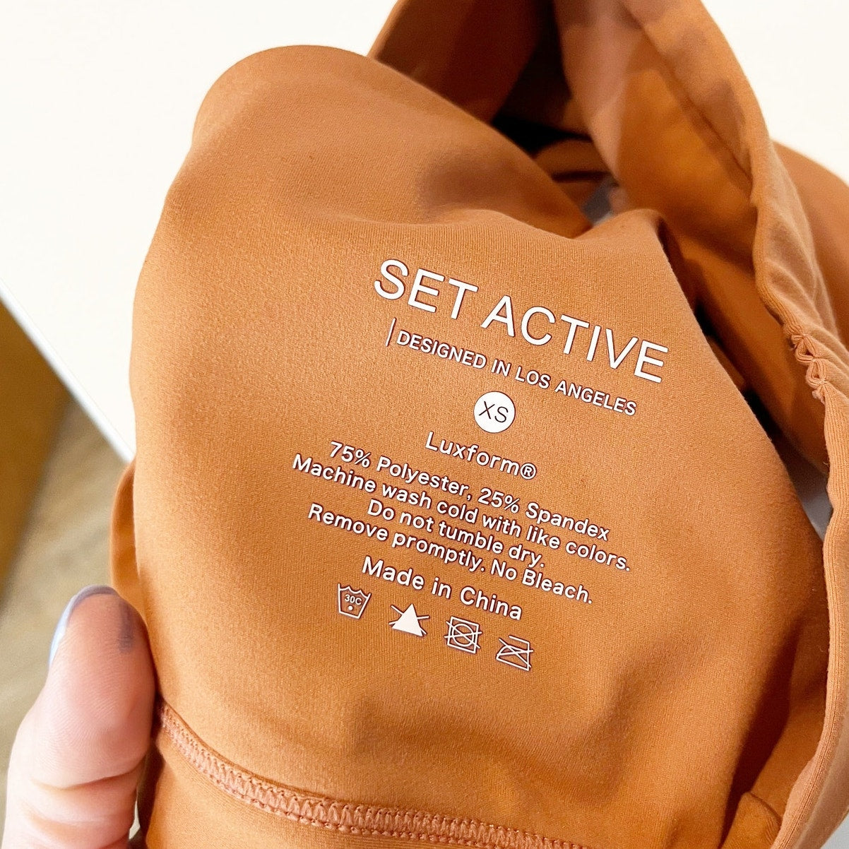 SET Active One Shoulder Sports Bra Tan Brown XS