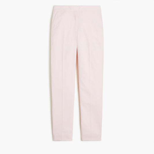J. Crew High Rise Elastic Back Waist Straight Leg Trouser Pants Pink 14