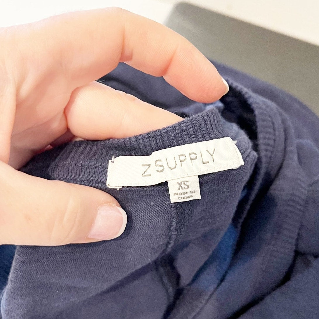Z Supply Reverie Cotton Midi Tank Dress Navy Blue Small