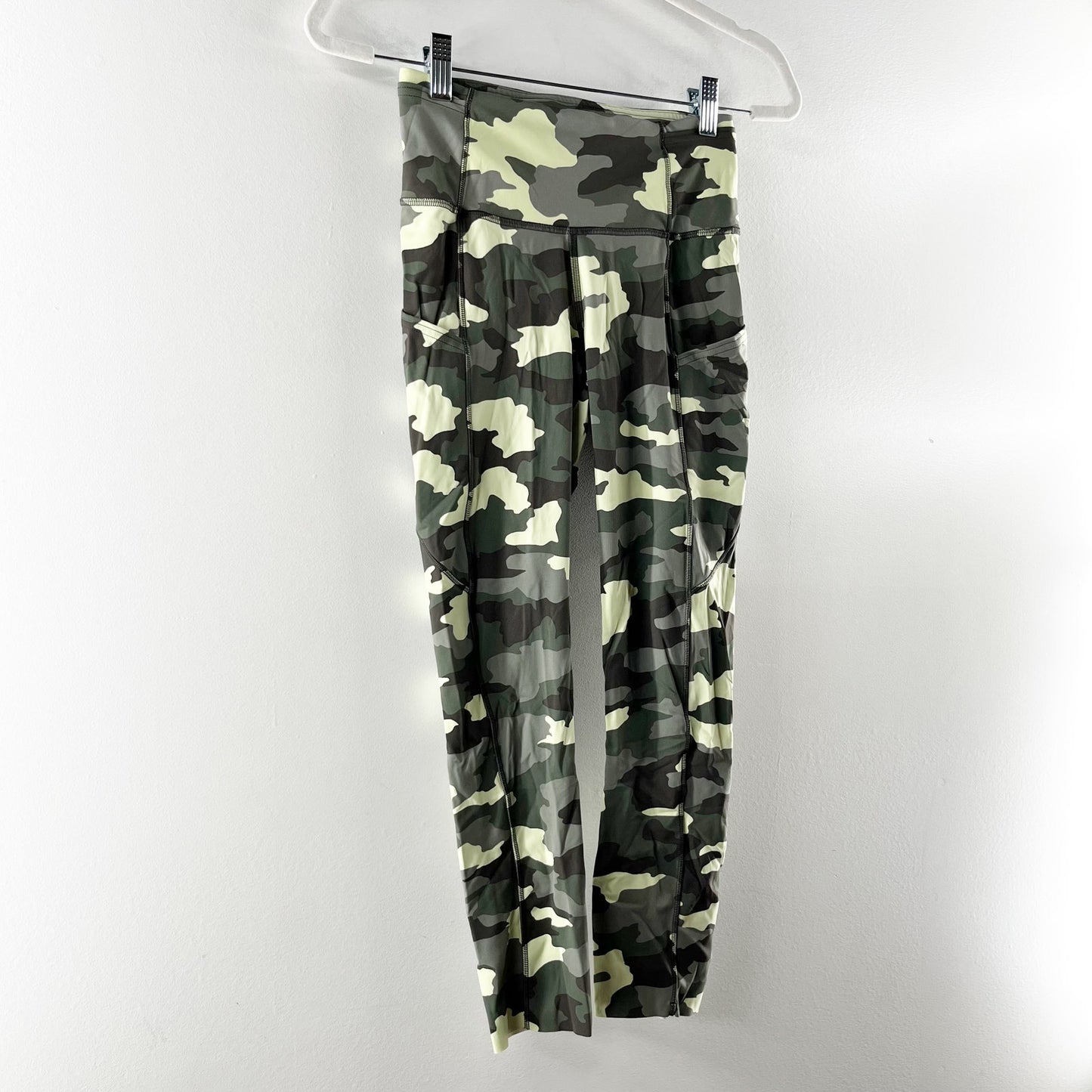 Lululemon Fast and Free High Rise Crop 23" Heritage 365 Camo Crispin Green Multi