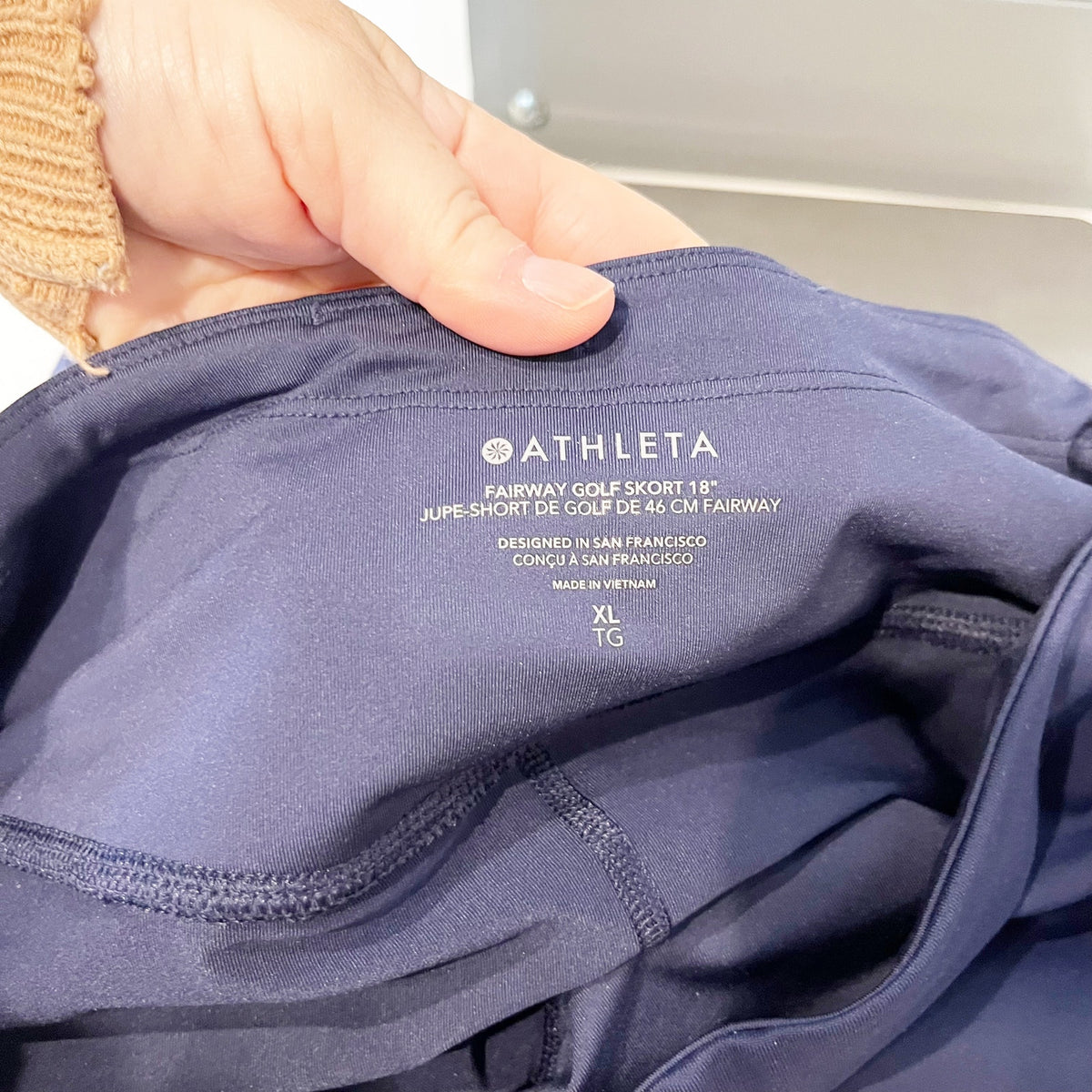 Athleta Fairway Golf Skort 18" Navy Blue XL