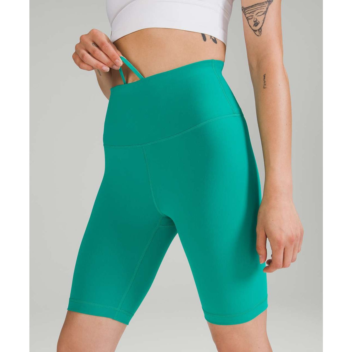 Lululemon Wunder Train Pull On High Rise Running Short 8" Maldives Green 6