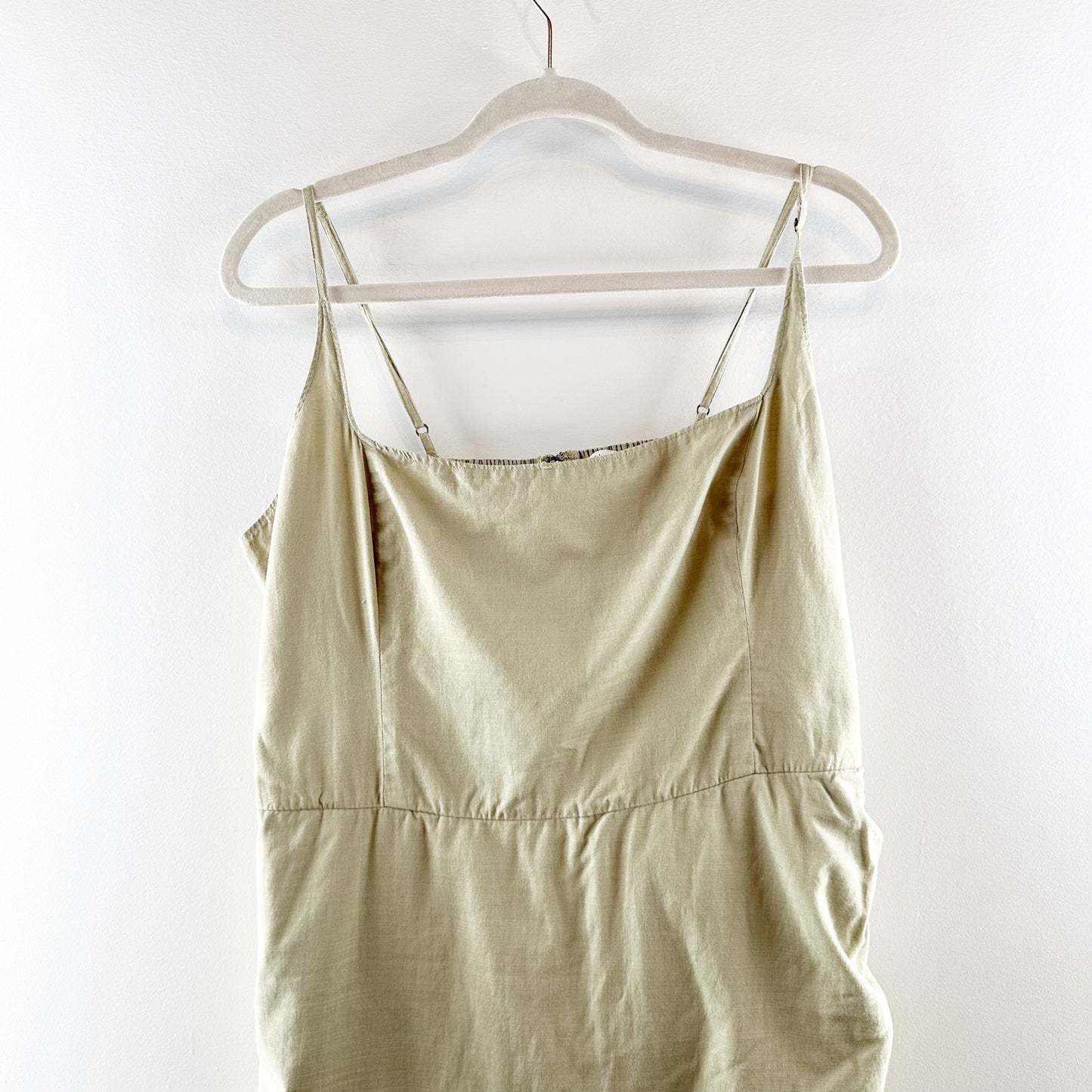 Abercrombie Square Neck Cotton Wrap Mini Slip Dress Green XL